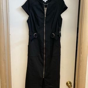 NY & Co Black Zipper Dress NWT